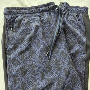 Athleta Pants Womens 16T Brooklyn Jogger Blue Snake Print High Rise Pockets